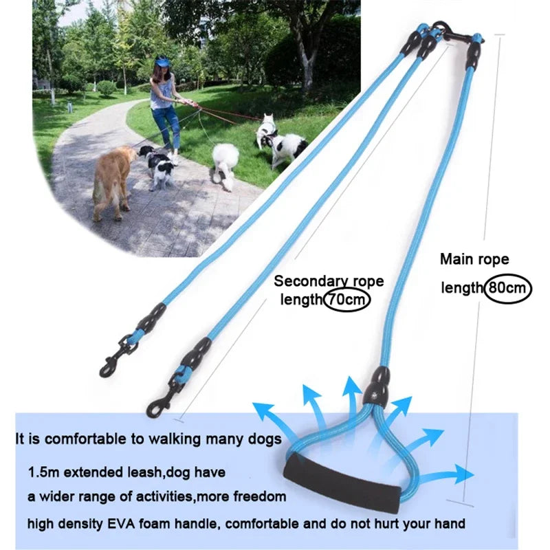 Dog Leash Rope for Walking Two-Four Dogs