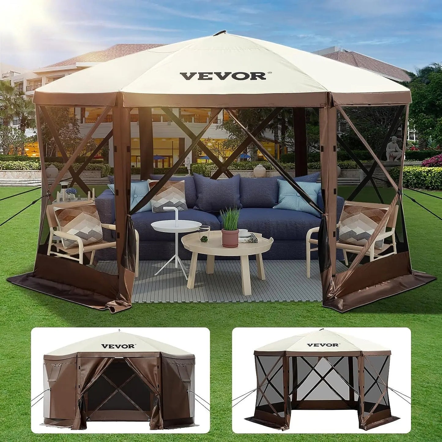 Waterproof 8 Person Pop Up Camping Gazebo Tent