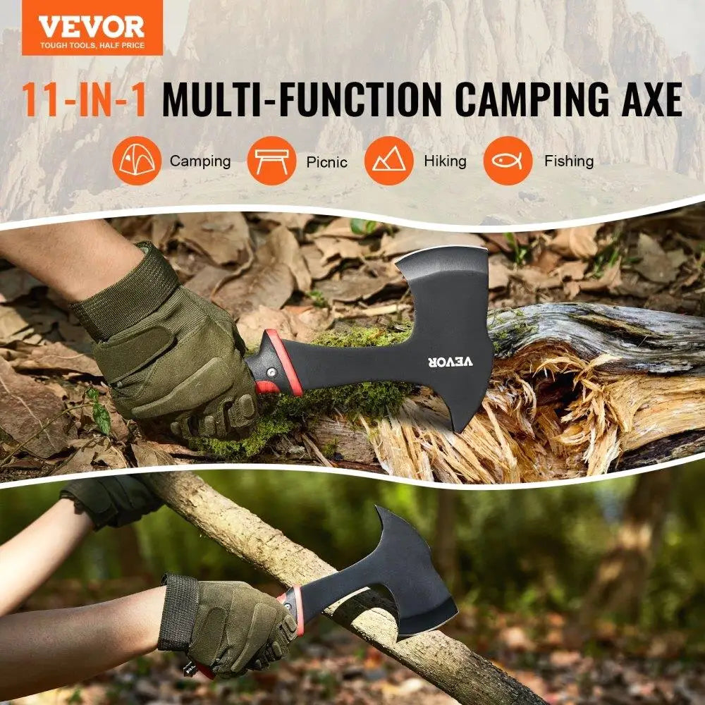 Camping Hatchet Machete Knife Set with Sheath Flashlight and Paracord/Survival Gear