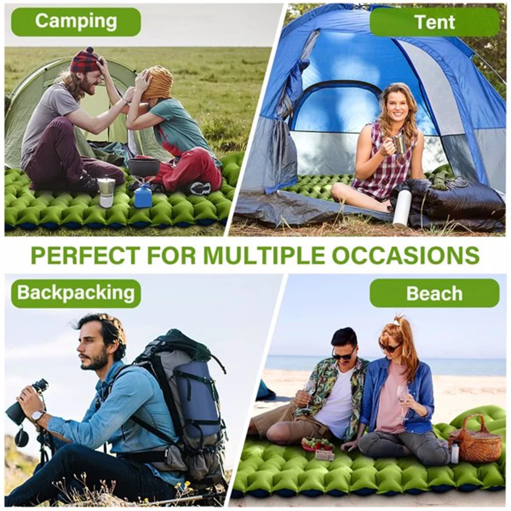 Double Camping Air Mattress with Pillow and Foot Pump