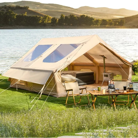 Inflatable Glamping Tent with Stove Jack and Skylight
