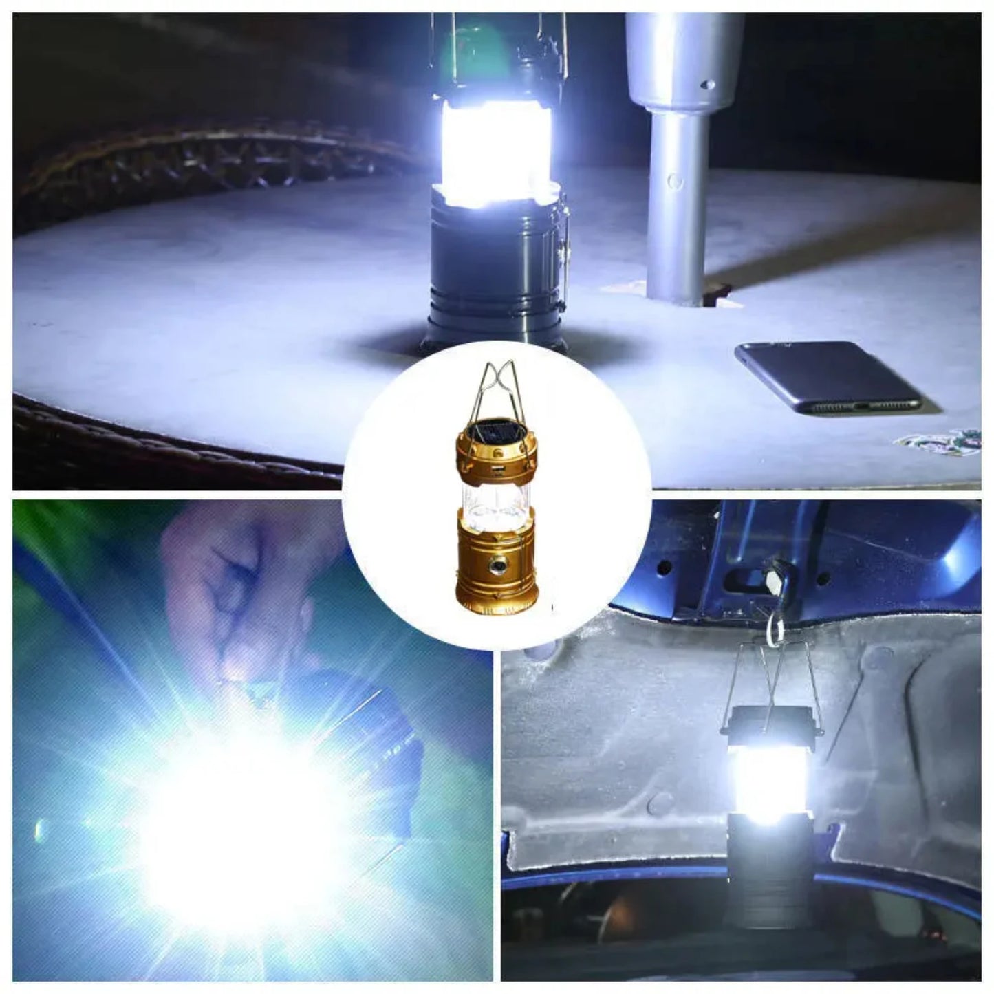 Rechargeable Solar Power Camping Light Fan Lantern