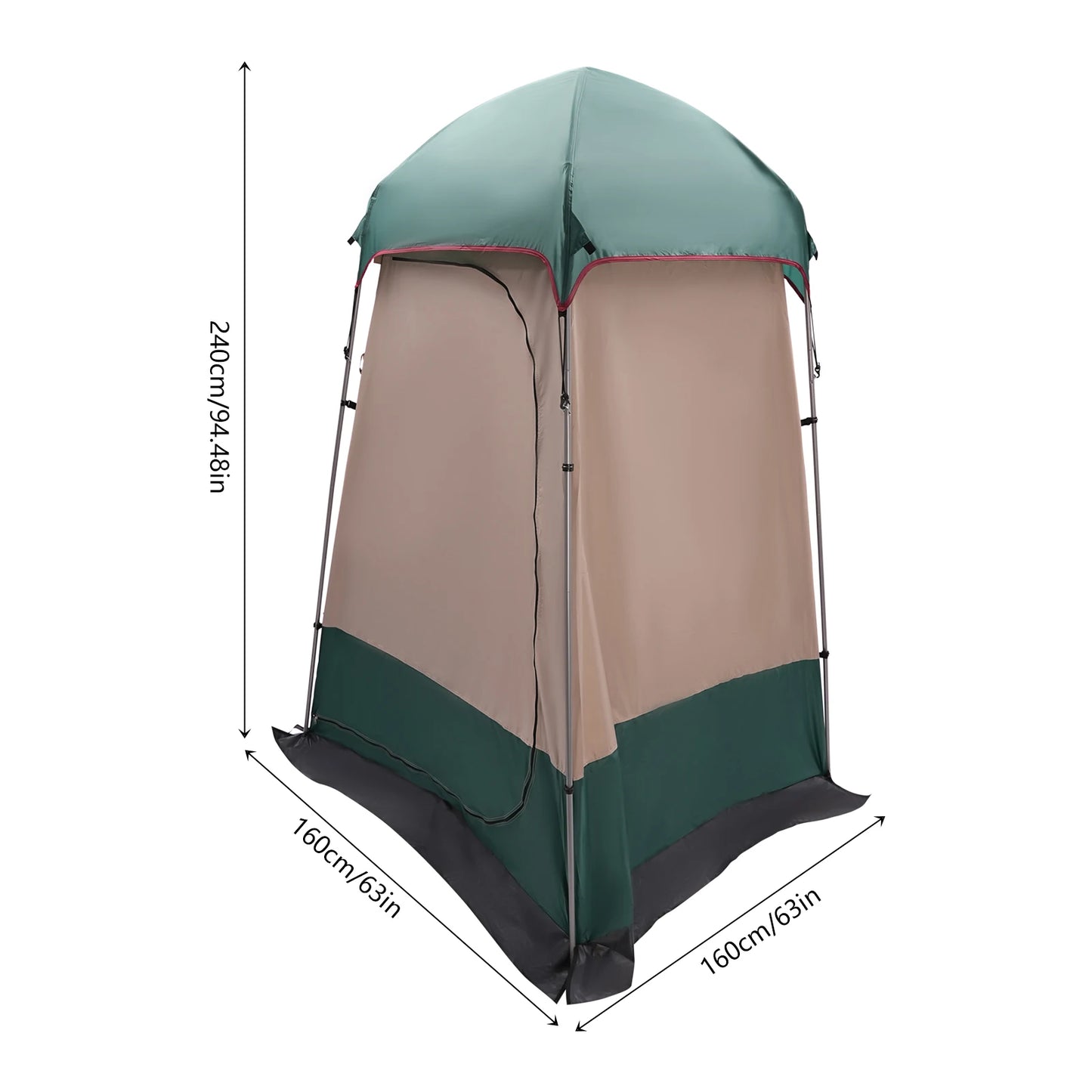 Dark Green RV Camping Privacy Shower Tent Portable Toilet Shelter for Hiking and Outdoor Use