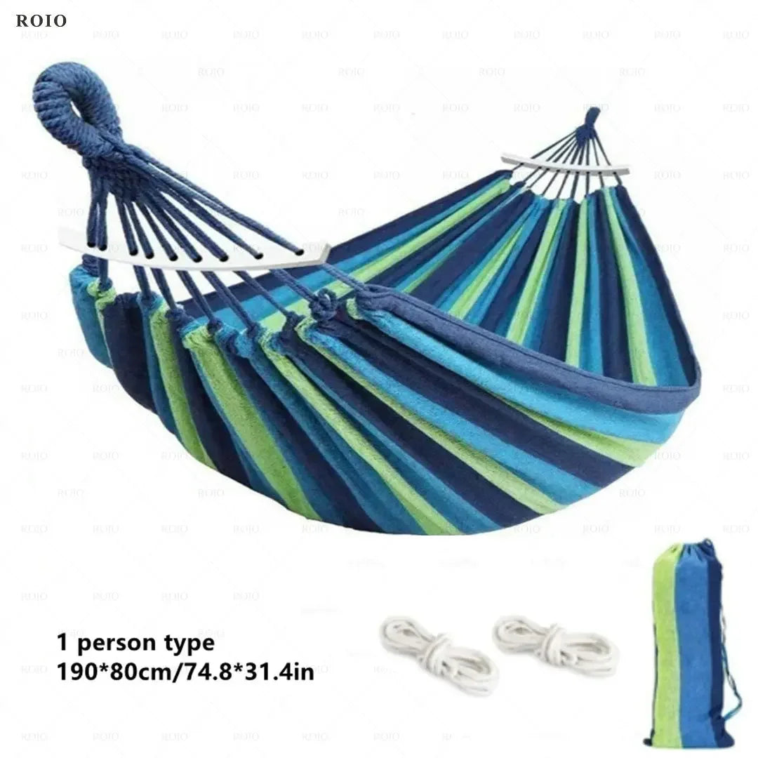 Durable Canvas Camping Hammock Single & Double with Travel Bag