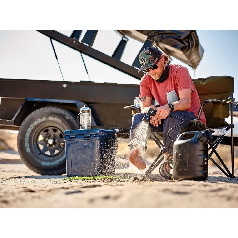 Portable 2 Gallon Water Tank with Hose for Camping and Vehicle Use