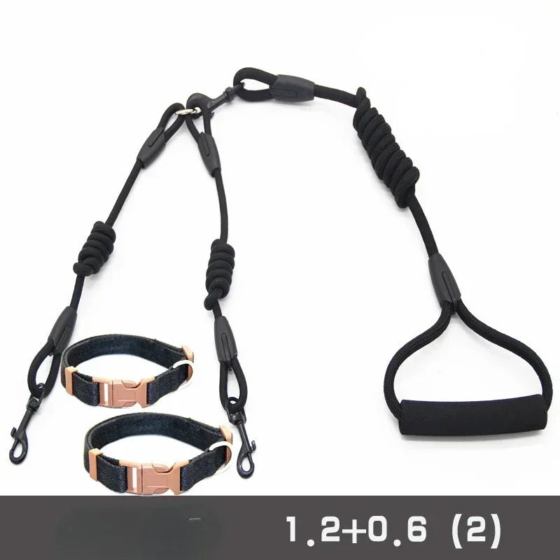 Double Dog Leash Coupler for Small Pets Nylon Twin Lead