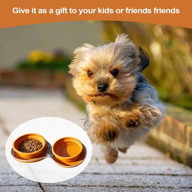 Foldable Non Slip Travel Dog Bowl for Food and Water