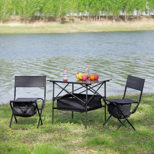 Set of 3 Folding Outdoor Table and Chairs for Camping, Picnics & Patio