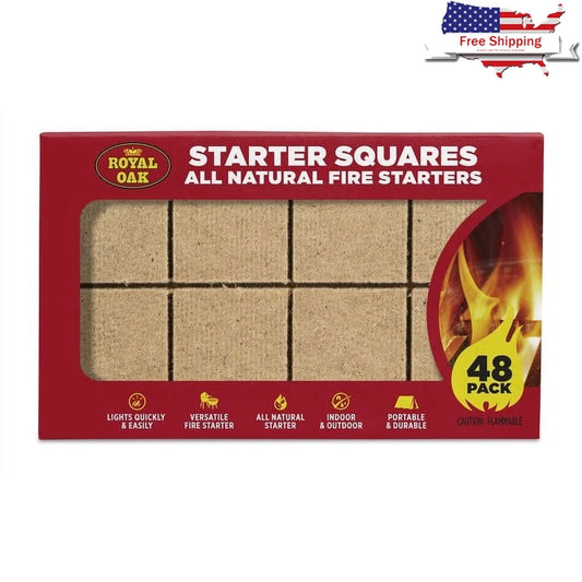 48 Piece Food Safe Fire Starters for Campfires and Grills