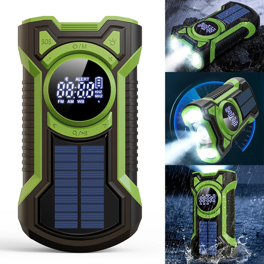 Emergency Solar Hand Crank Radio with Flashlight and Power Bank