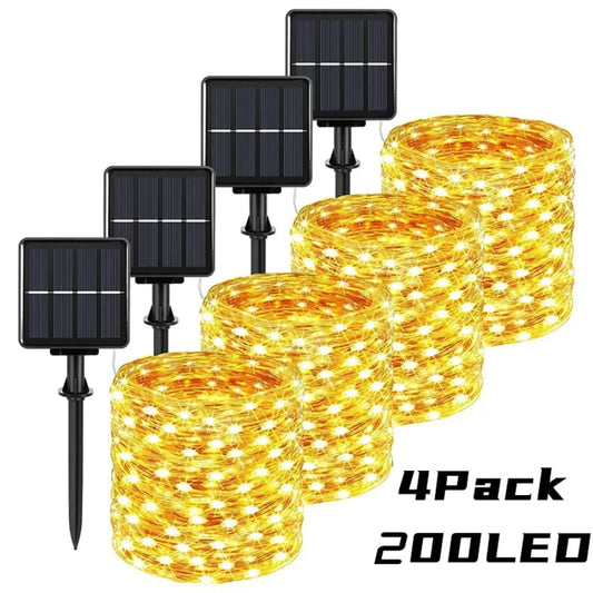 Solar Powered Waterproof String Lights for Outdoor Camping & Garden