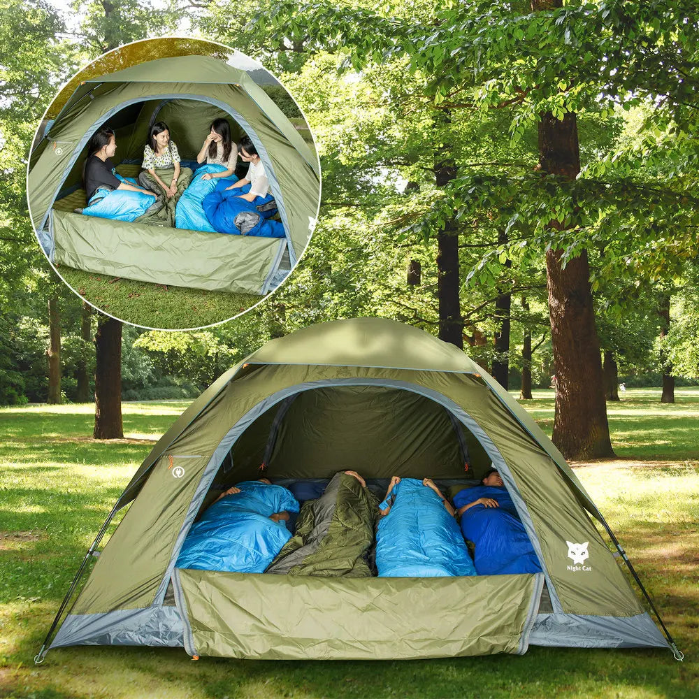 Waterproof Double-Layer Camping Tent for 3-4 People