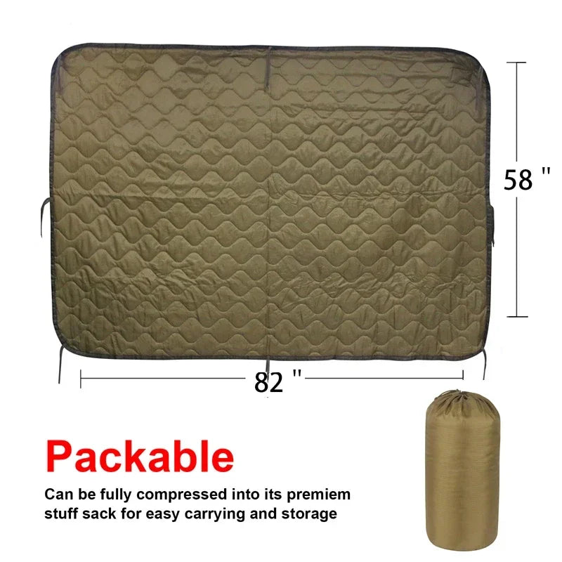 Military Poncho Liner Water-Resistant Quilted Blanket