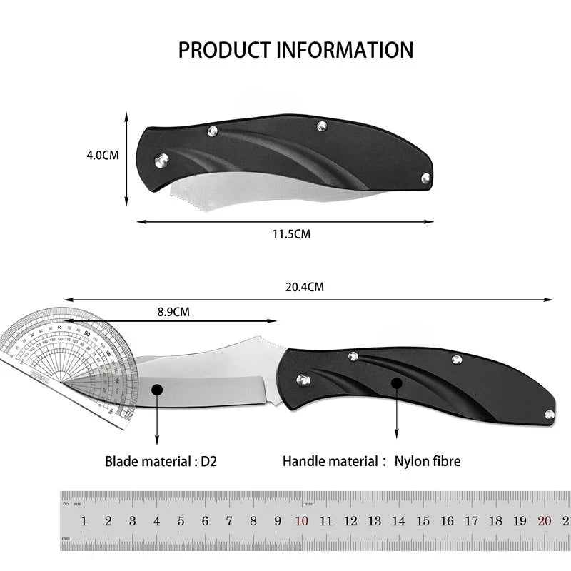 C66 Folding Pocket Knife D2 Steel Blade for Hunting, Camping & Hiking