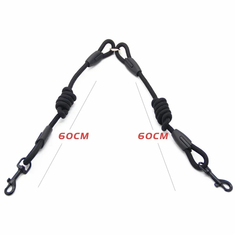 Double Dog Leash Coupler for Small Pets Nylon Twin Lead
