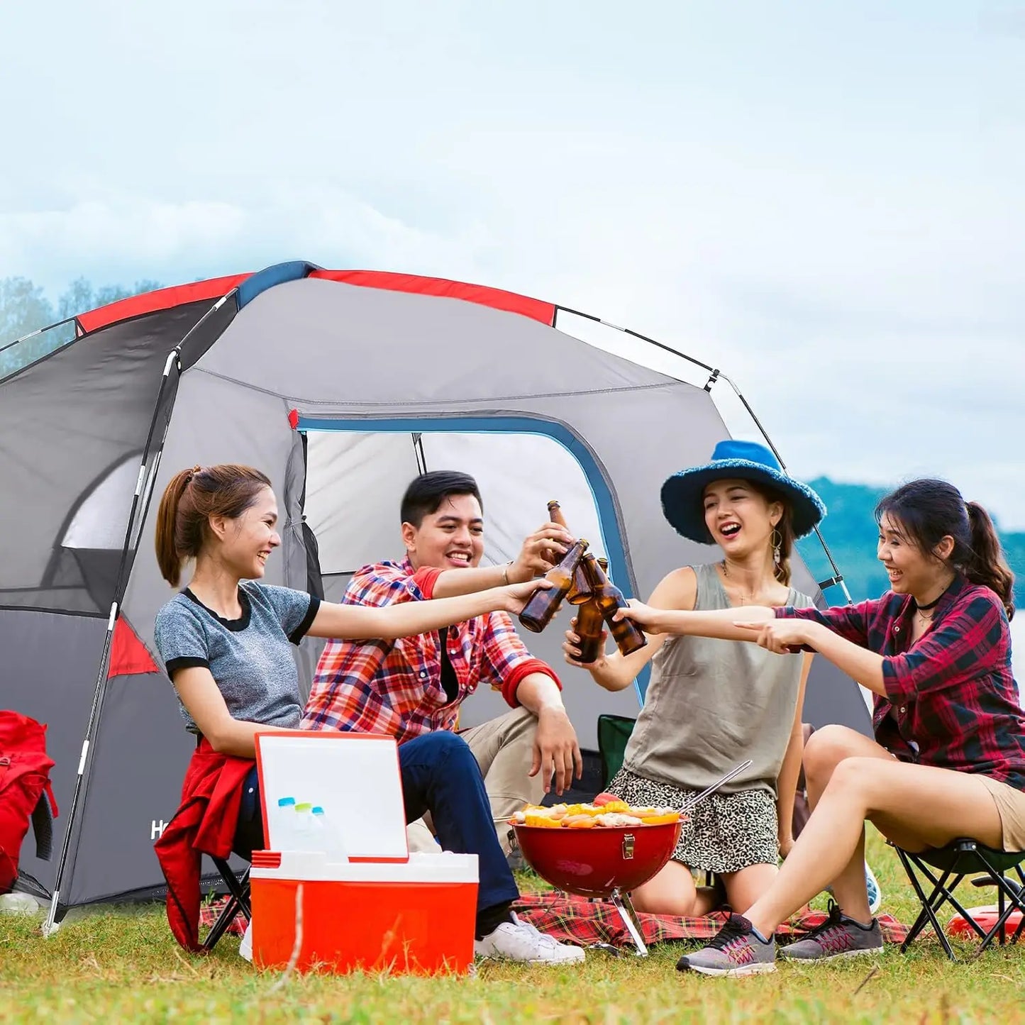 Easy Set-Up Camping Tent for 4-6 People