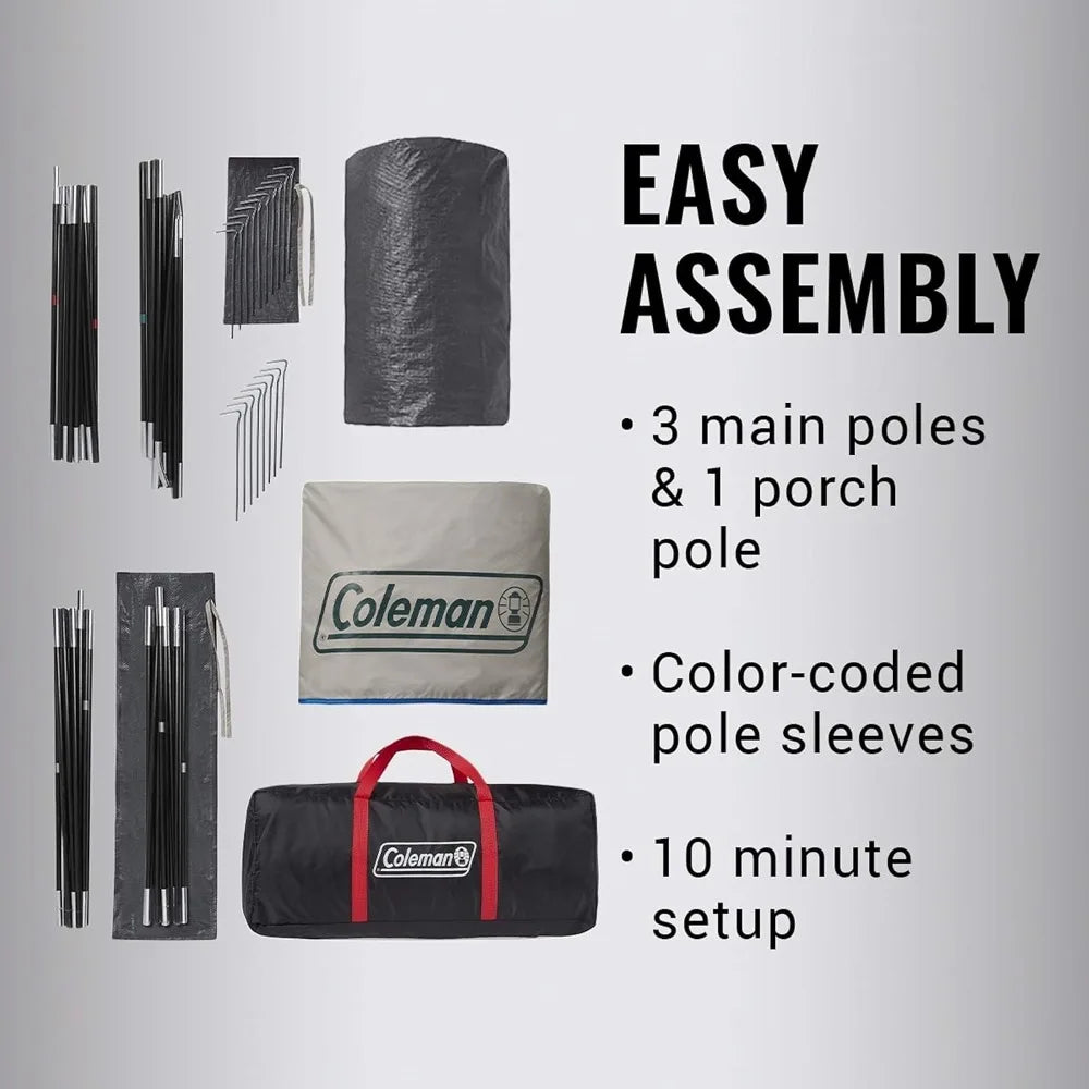 Coleman Weatherproof Cabin Tent with Screened Porch for 4 to 6 People