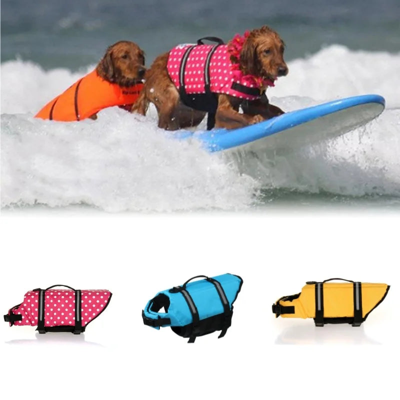 Reflective & Adjustable Life Jacket for Dogs with Rescue Handle for Swimming