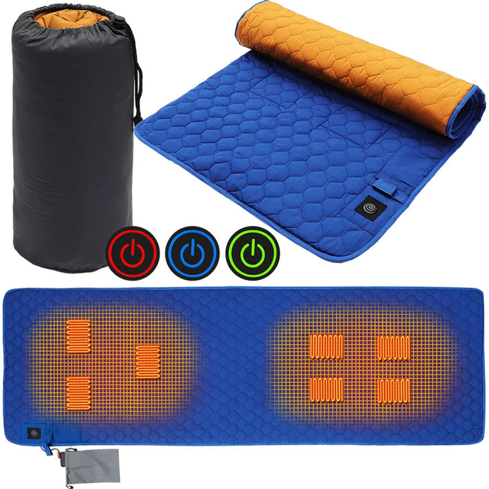 USB Heated Sleeping Mat Foldable Camping Warm Pad