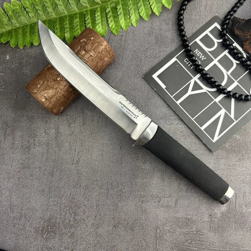 High Hardness Large Straight Knife for Hunting, Camping, Hiking, and Survival