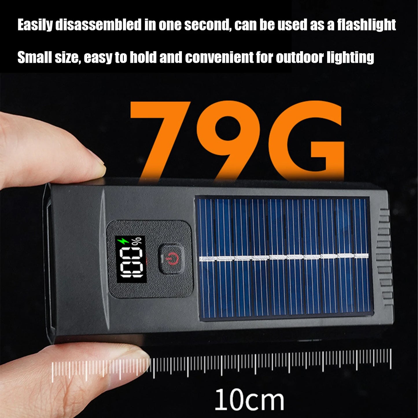 Solar Rechargeable Bike Headlight with LED Display