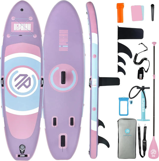 10ft Inflatable Paddle Board with Wing Design and Durable Accessories for Adults and Youth