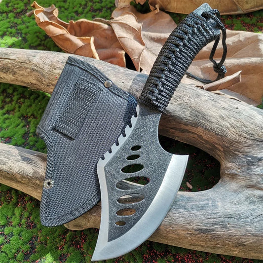 Stainless Steel Camping Tomahawk with Paracord Handle and Sheath