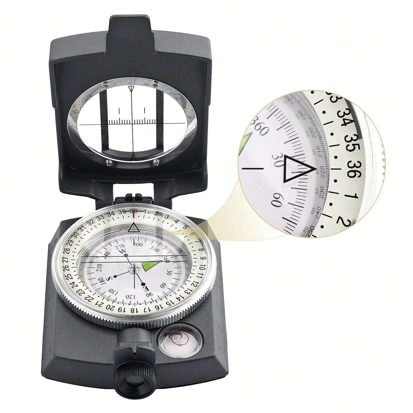 Multifunctional Military Sighting Compass with Bubble Level