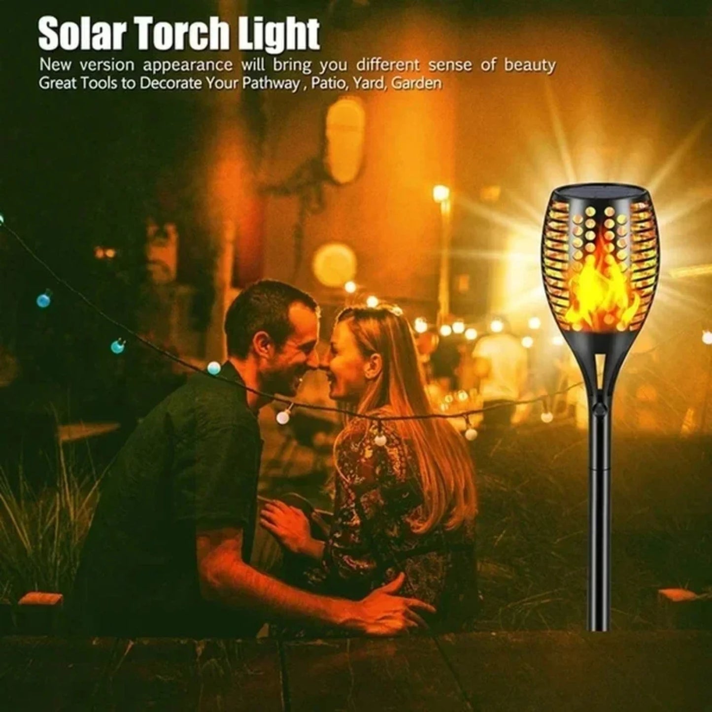 1, 2 or 4 Outdoor Waterproof Solar Torch Lights LED Flickering Flame Lamps