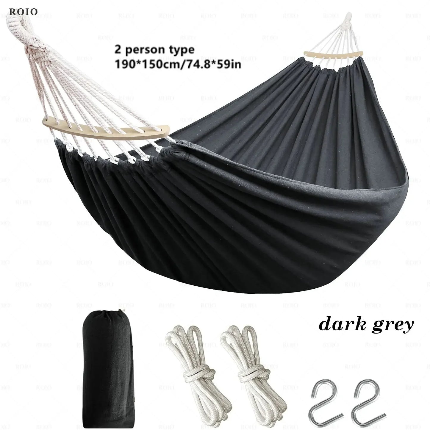 Durable Canvas Camping Hammock Single & Double with Travel Bag