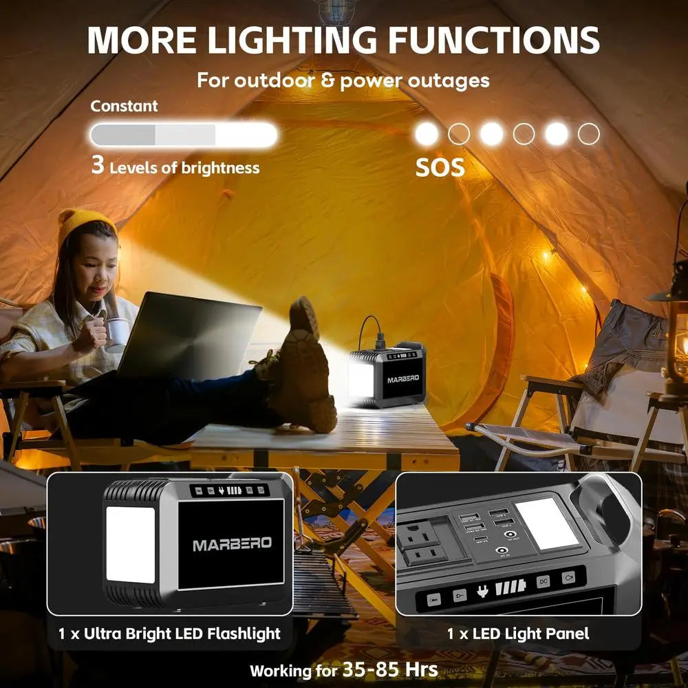 200W Portable Solar Power Station Kit with 148Wh Lithium Battery