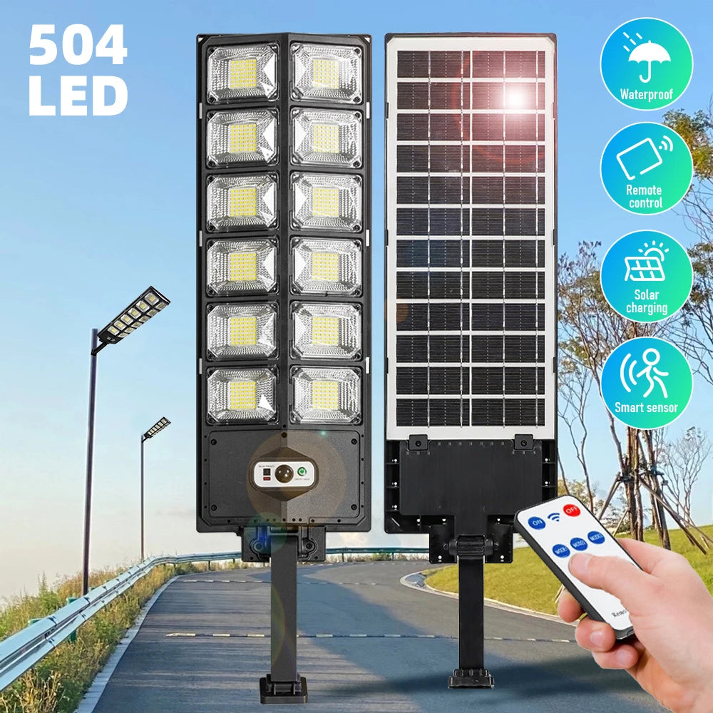 504 LED Powerful Solar Lights Outdoor Motion Sensor Waterproof