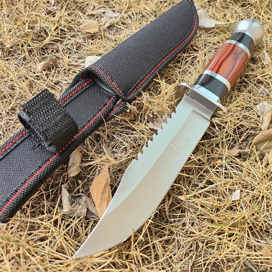 Stainless Steel Fixed Blade Hunting Knife with Ergonomic Handle